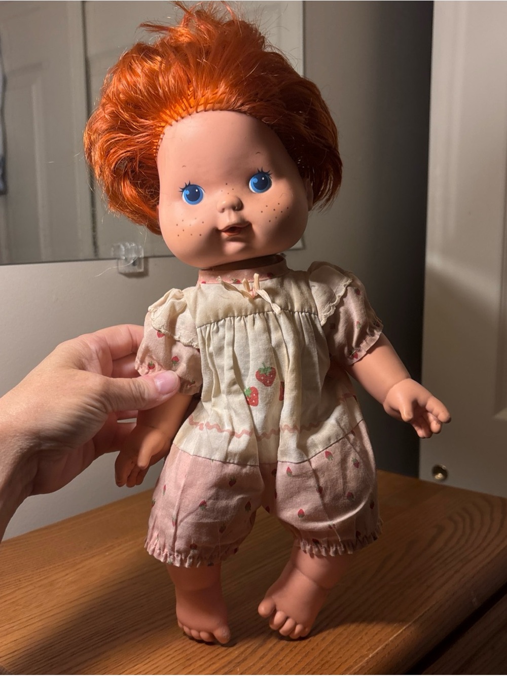 Redhead Play Doll with Cream and Pink Strawberry Outfit strawberry shortcake1982